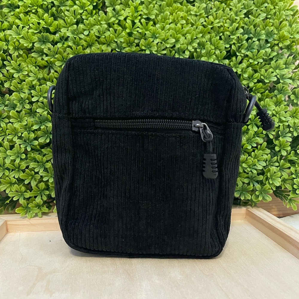 Small Black Corduroy Crossbody Mini Tote